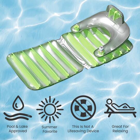 Pool Central 6.2ft. Inflatable Swimming Pool Folding Lounge Chair Float